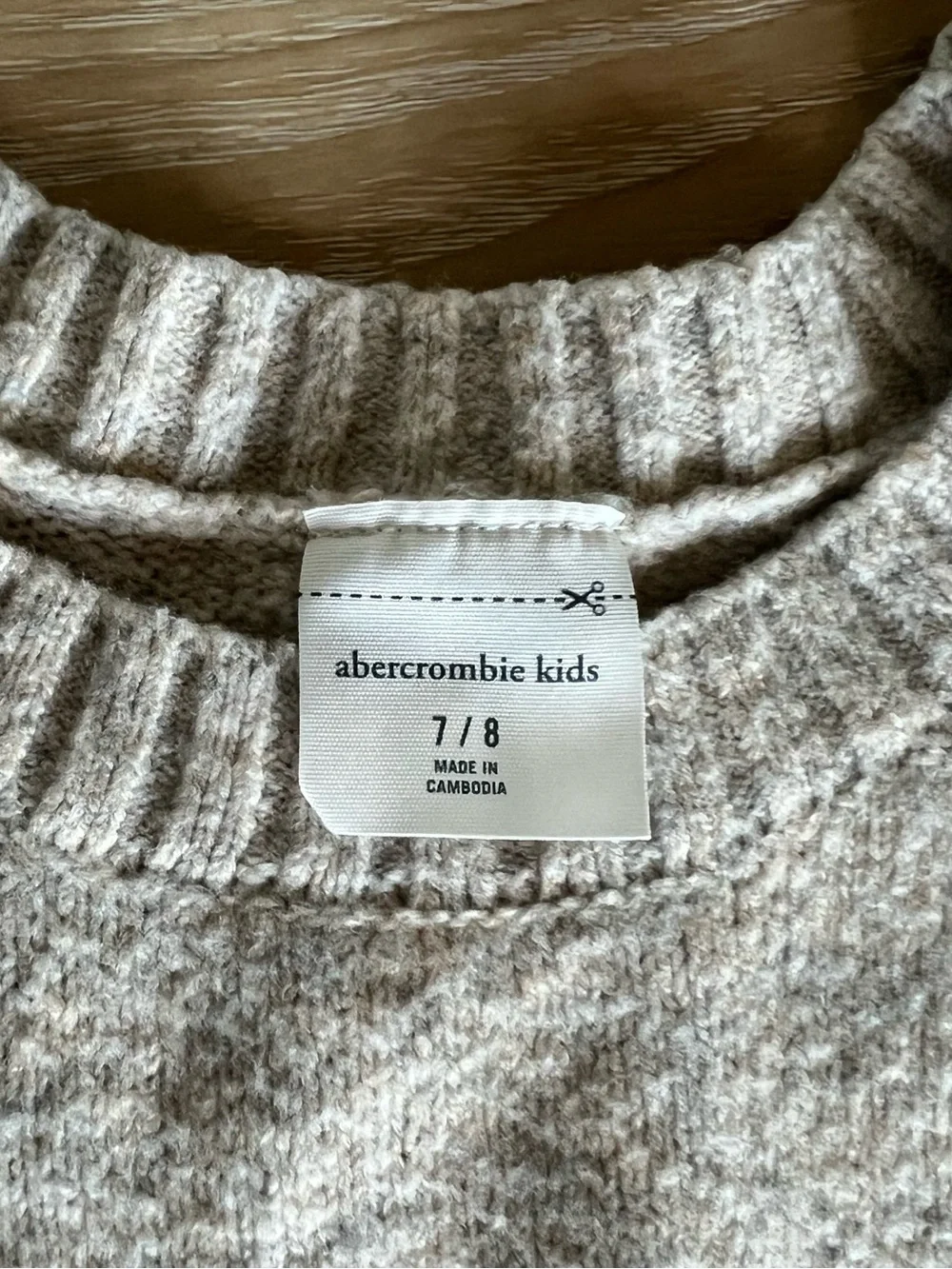 abercrombie kids Cream Sweater with Red Fair Isle Motif